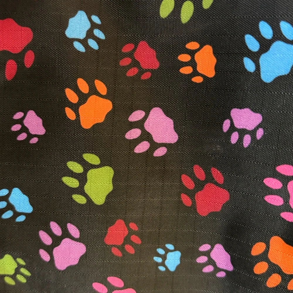 NEW Paws Galore Many Pocketed Multi Functional Nylon Paw Prints Bag Crossbody